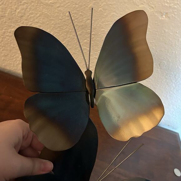 Key West Copper Art - Blue Morpho Triple Wall Decor Artist Signed - Picture 6 of 9